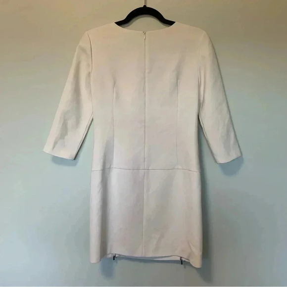 Ann Taylor long sleeves  white dress with zips on the skirt - Picture 3 of 4